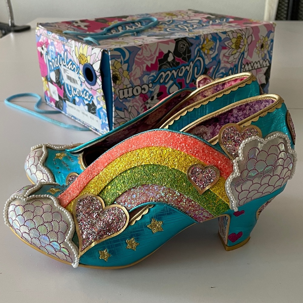 Irregular Choice Summer of Love Rainbow Glitter Pumps